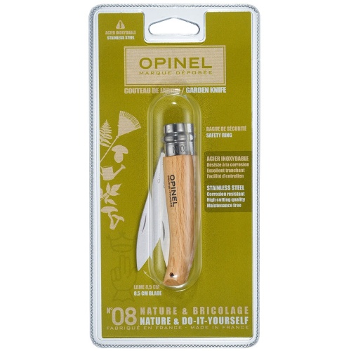 Нож Opinel №8 садовый, нержавеющая сталь, блистер, 001216 фото 4